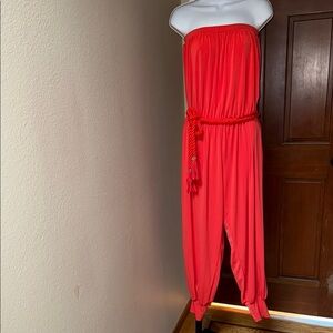 Rachel Zoe Josephine Sleeveless Jumpsuit Jogger Style Red Orange Size 2